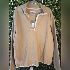 Goodfellow & Co Polar Fleece Half Zip Sweatshirt Tan Men Sz XL 90% Recycled NWT